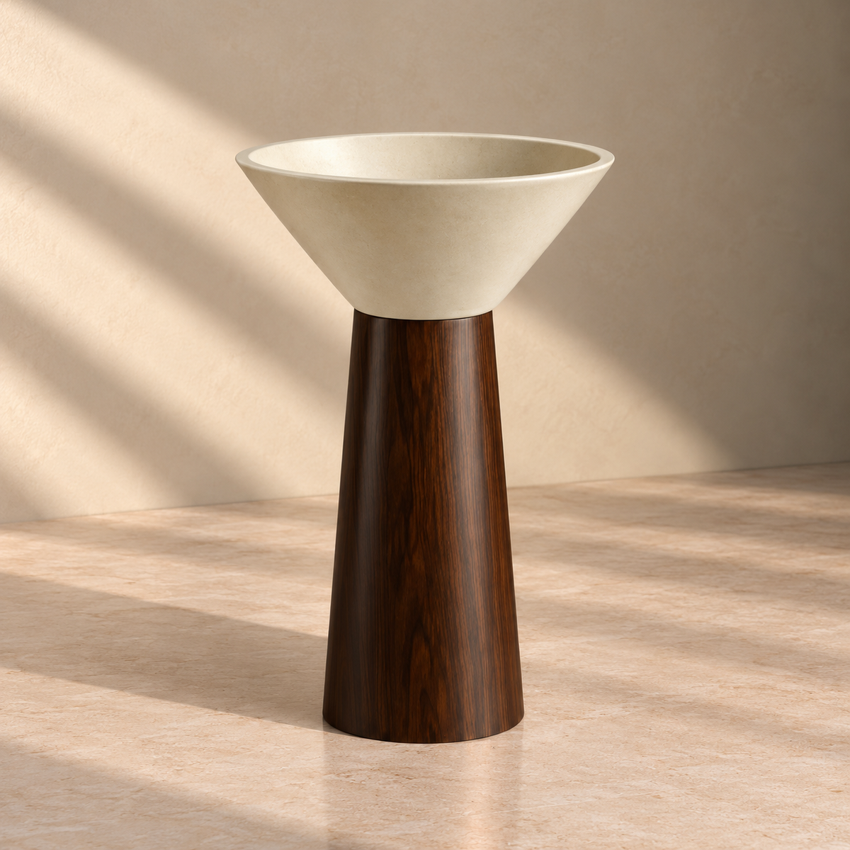Cream Stone Basin – Terra Wood