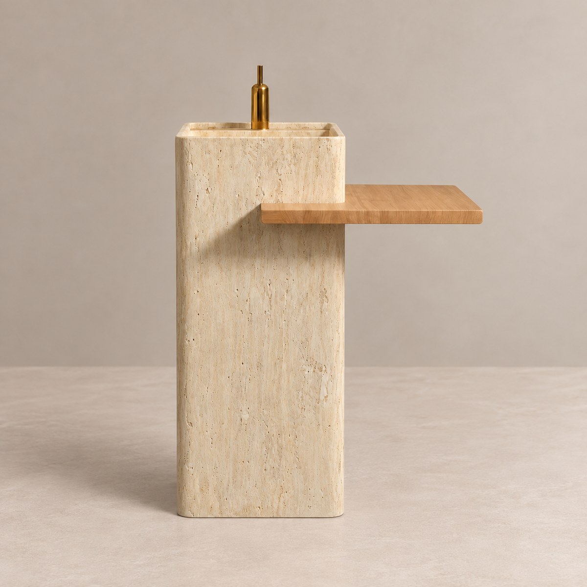 Travertine Shelf Basin – Sand Block Edition