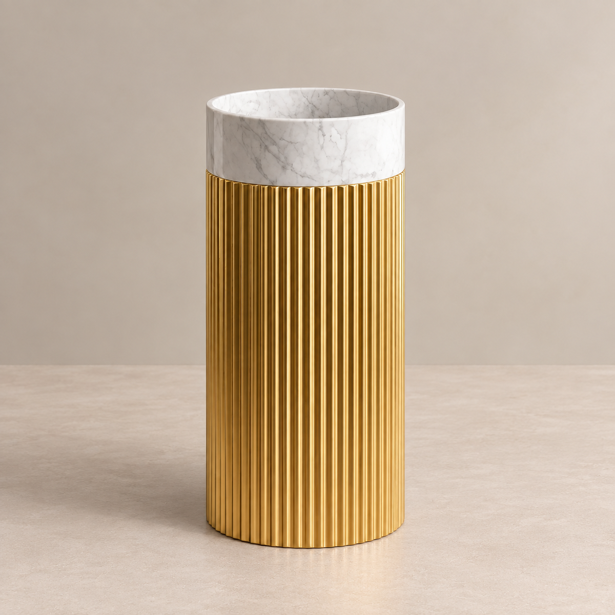 Aurelia Marble Basin with Gold Frame