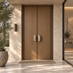 Silver Galaxy Travertine Door Handle