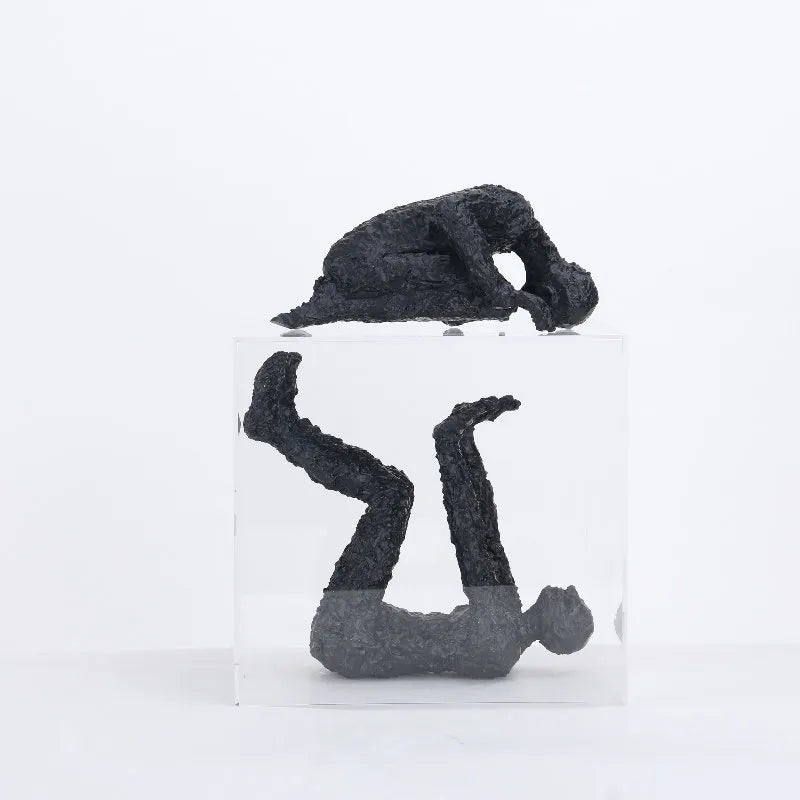 Console Table Decor – Decorative Figurine in Clear Box
