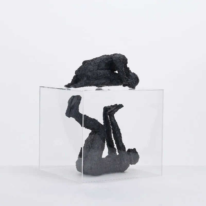 Console Table Decor – Decorative Figurine in Clear Box