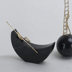 Console Table Decor Man Boating Sculpture