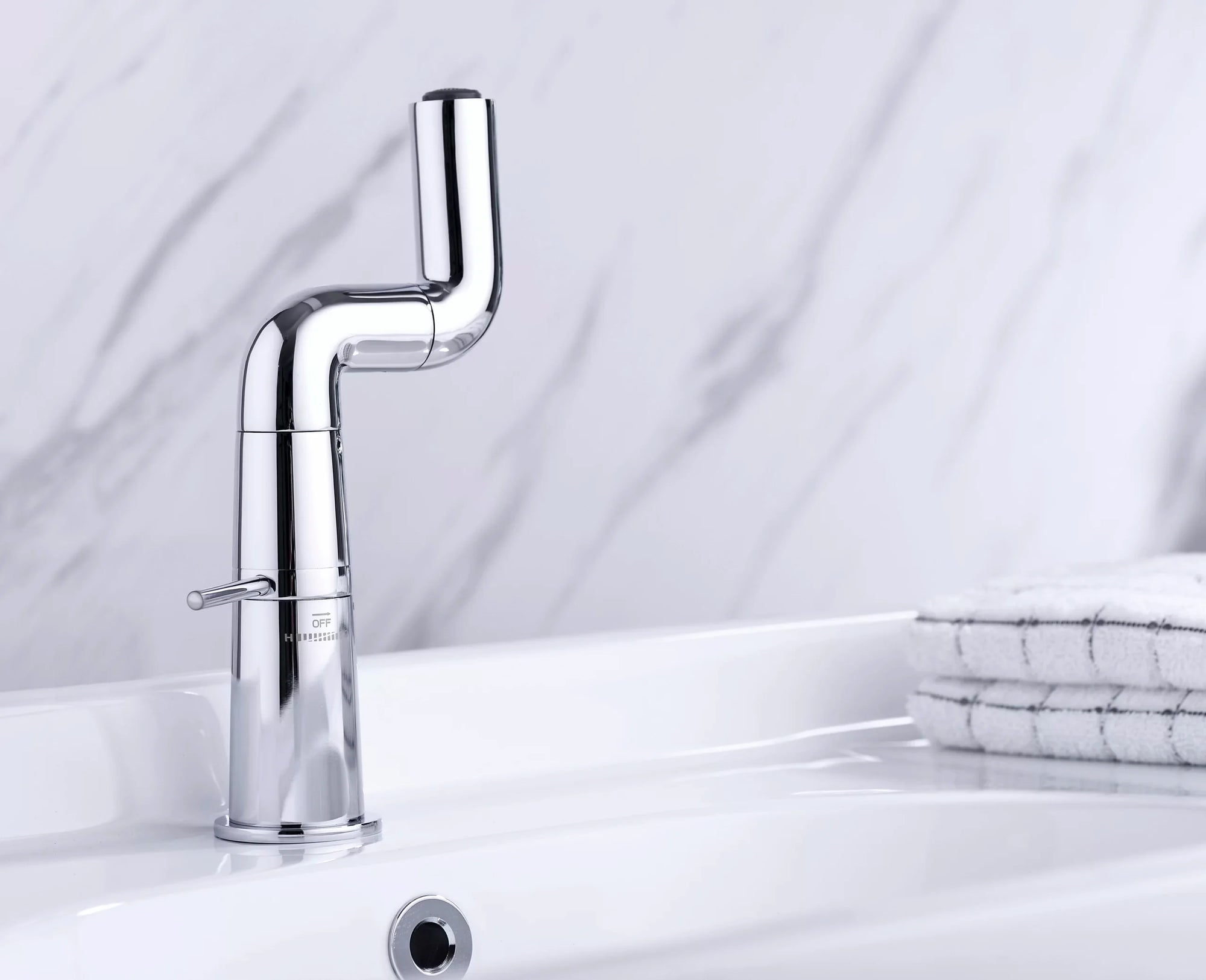 Universal Turning Bathroom Sink hot and Cold Toilet washbasin Faucet, no Water Inlet Pipe
