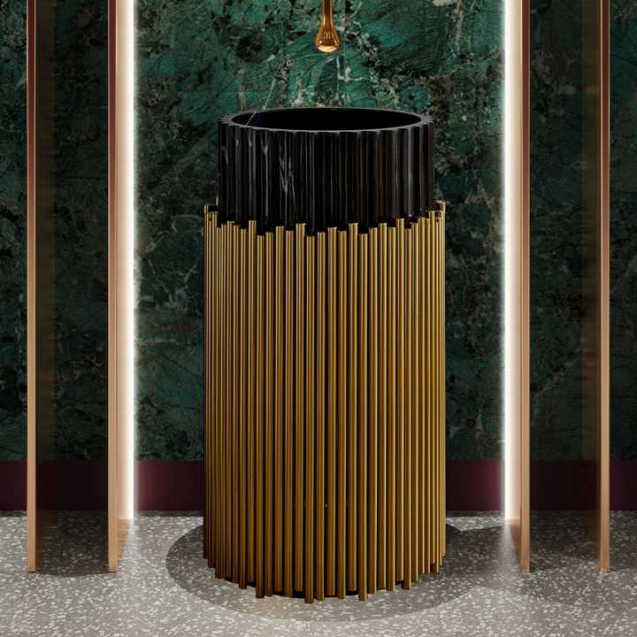 Gold Rib Marble Basin – Aura