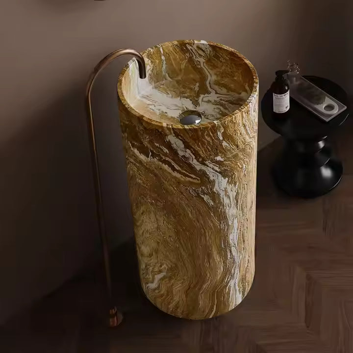 Beige Travertine Freestanding Basin
