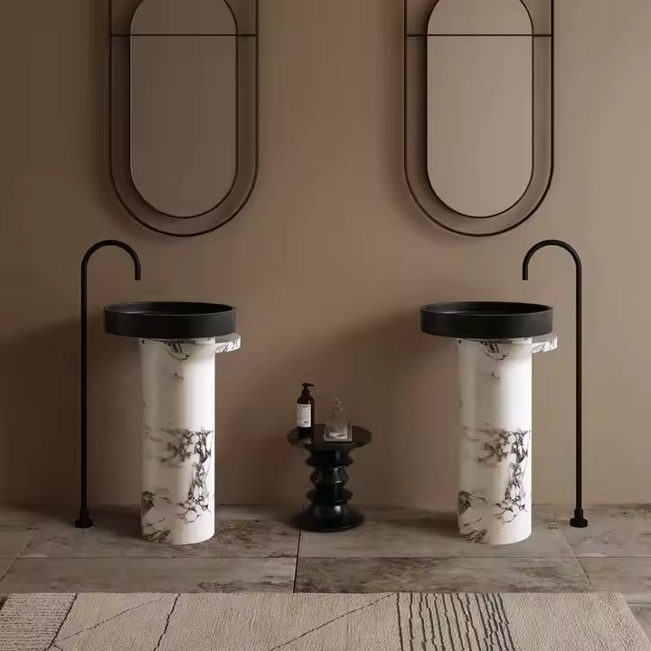 Modern Freestanding Hand Wash Basin – Solid Surface Design