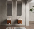 Wooden color Square shape artificial Stone Hanging sink