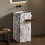 Square Marble Pattern Freestanding Wash Basin