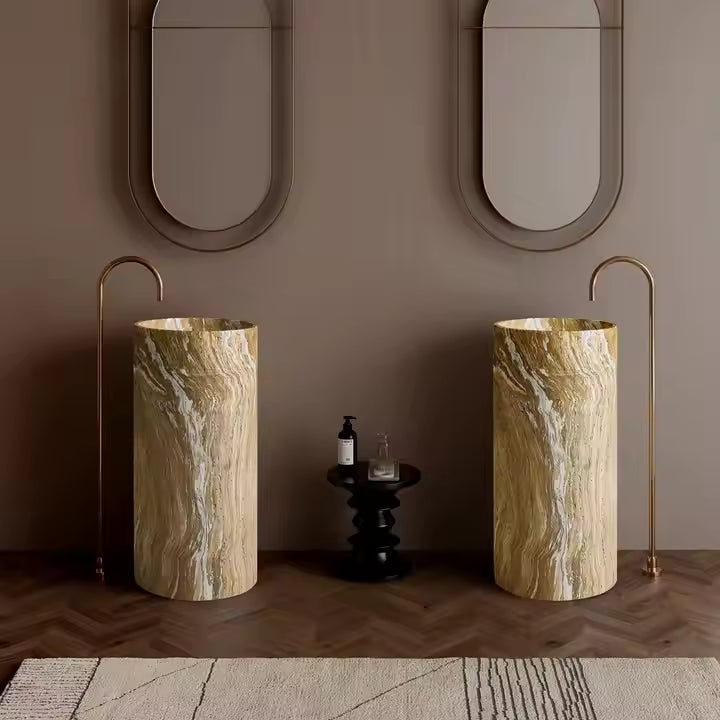 Beige Travertine Freestanding Basin