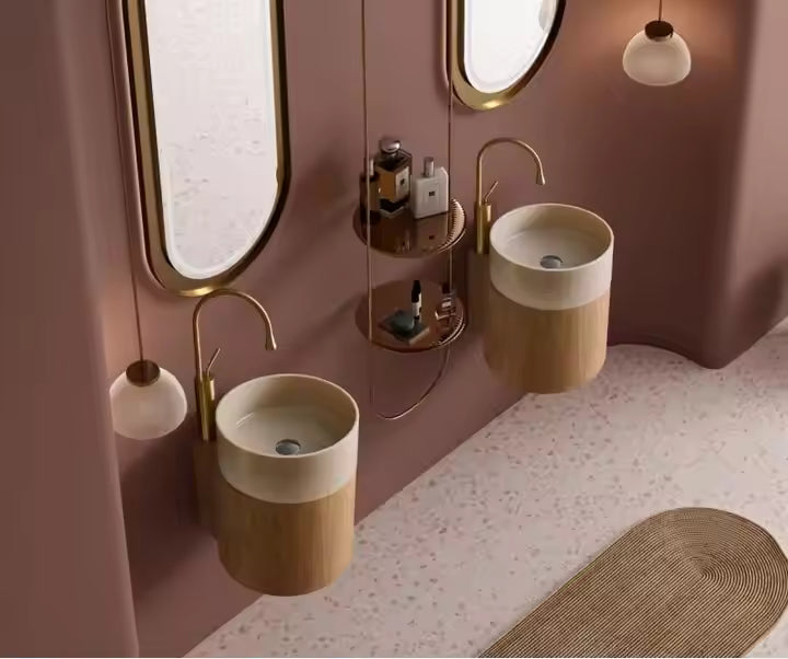 Wall Mounted Hung Artificial Stone Washbasin