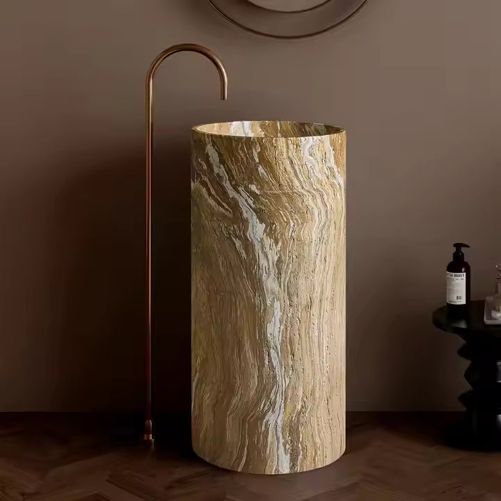 Beige Travertine Freestanding Basin