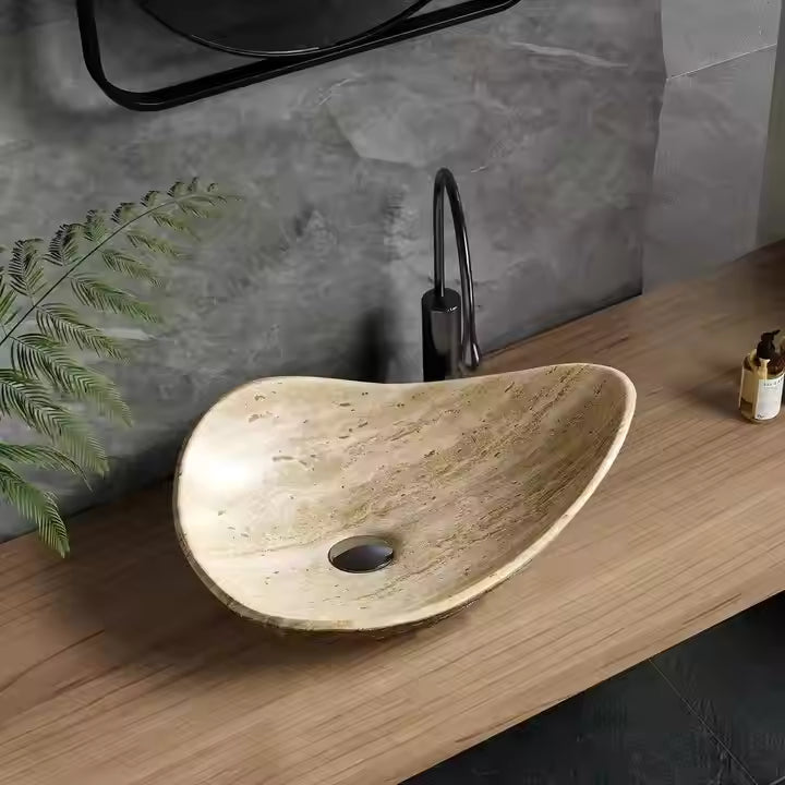 Unique Irregular Shape Artificial Stone Sinks Bathroom Wash Basin