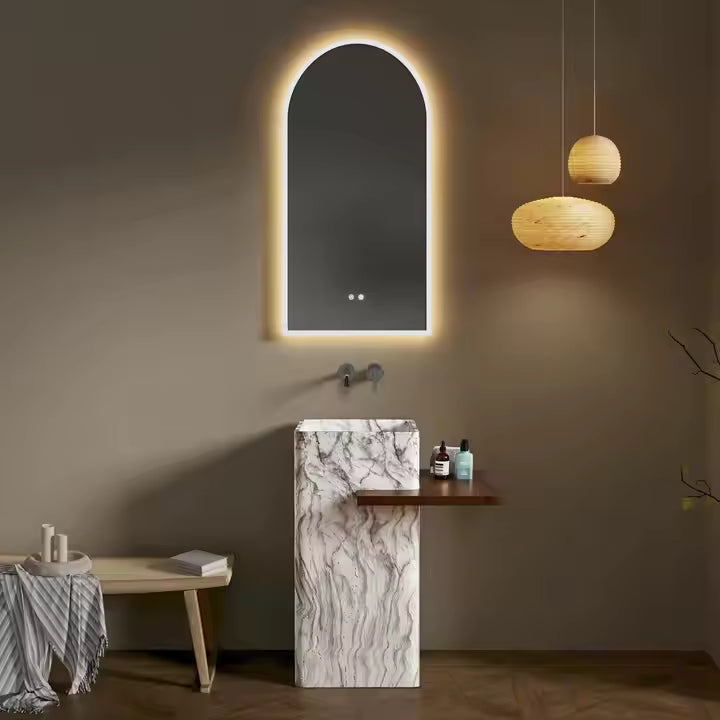 Square Marble Pattern Freestanding Wash Basin