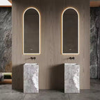 Designer Italian-Style Artificial Stone Square Freestanding Wash Basin