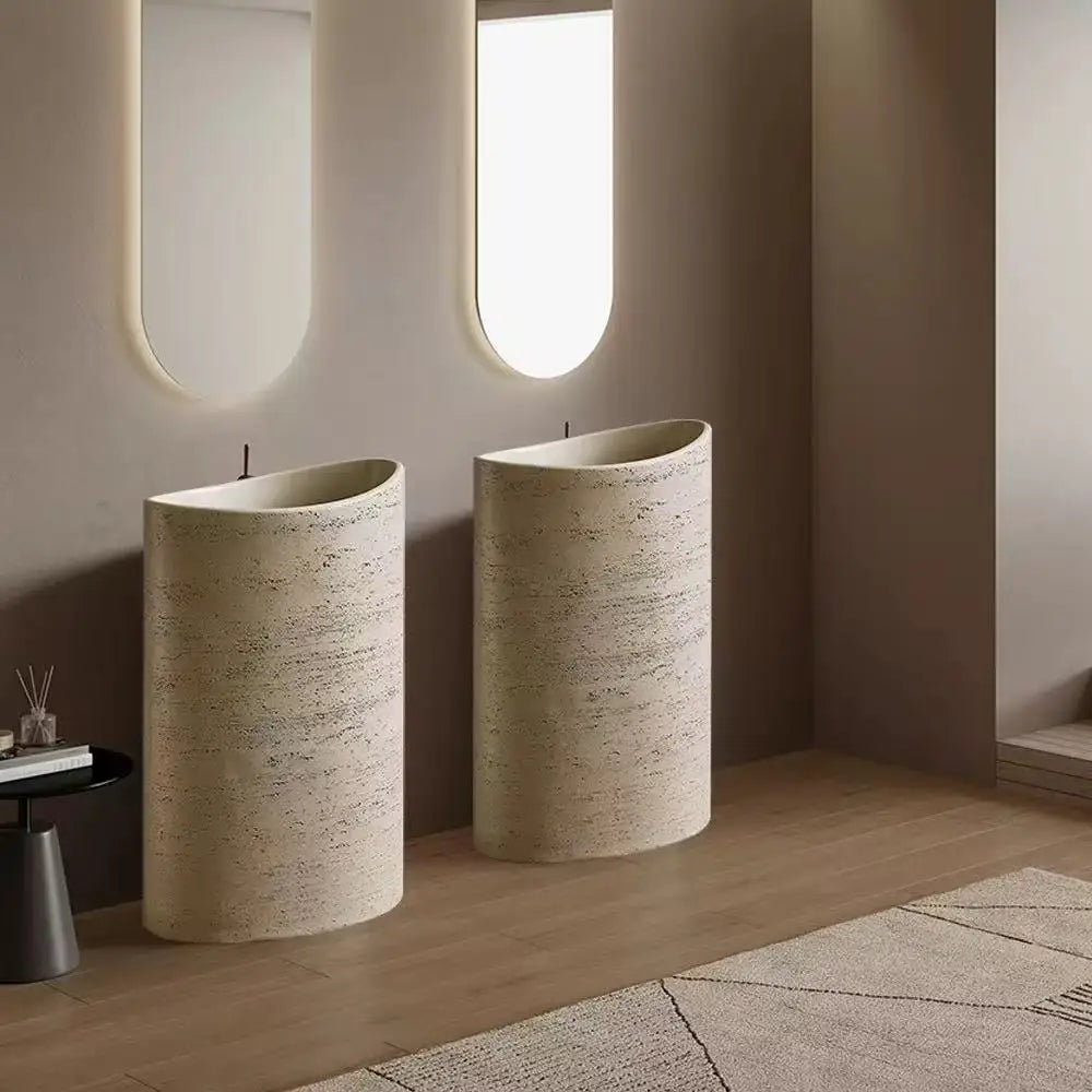 Boulder Pillar Artificial Stone Freestanding Basin