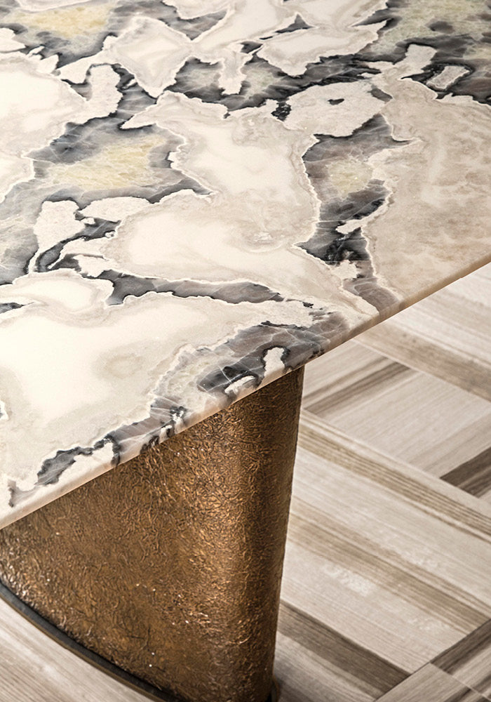 Sculpted Stone Dining Table – Model 3318