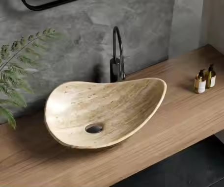 Unique Irregular Shape Artificial Stone Sinks Bathroom Wash Basin