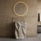 Rectangle Artificial Stone Freestanding Marble Design Basin