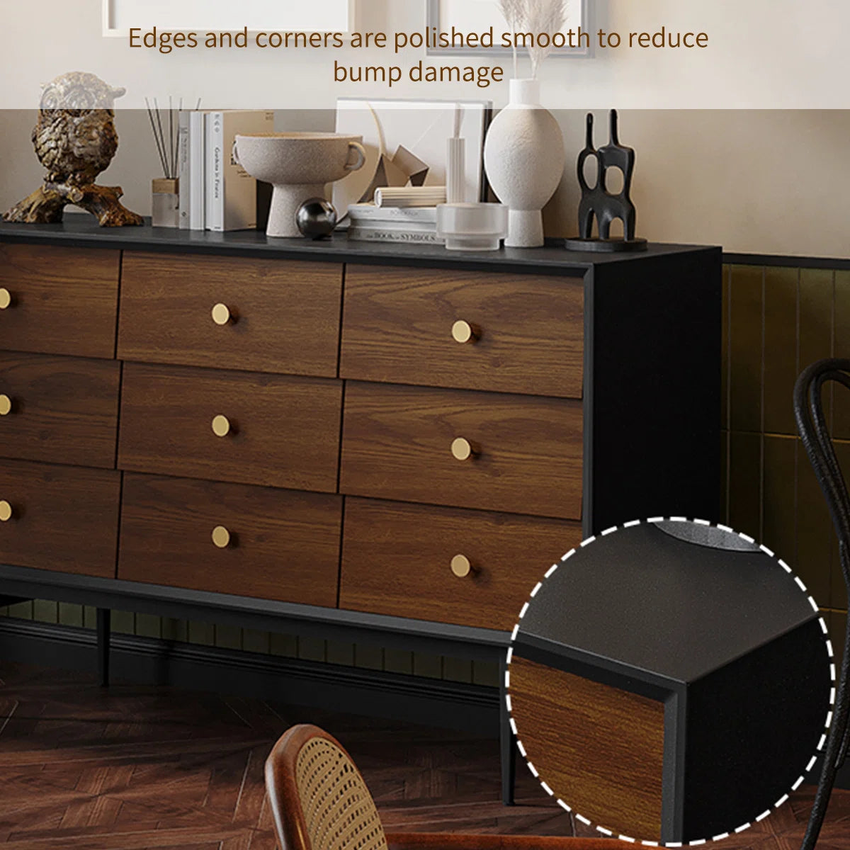Modern 9-Drawer Wooden Dresser