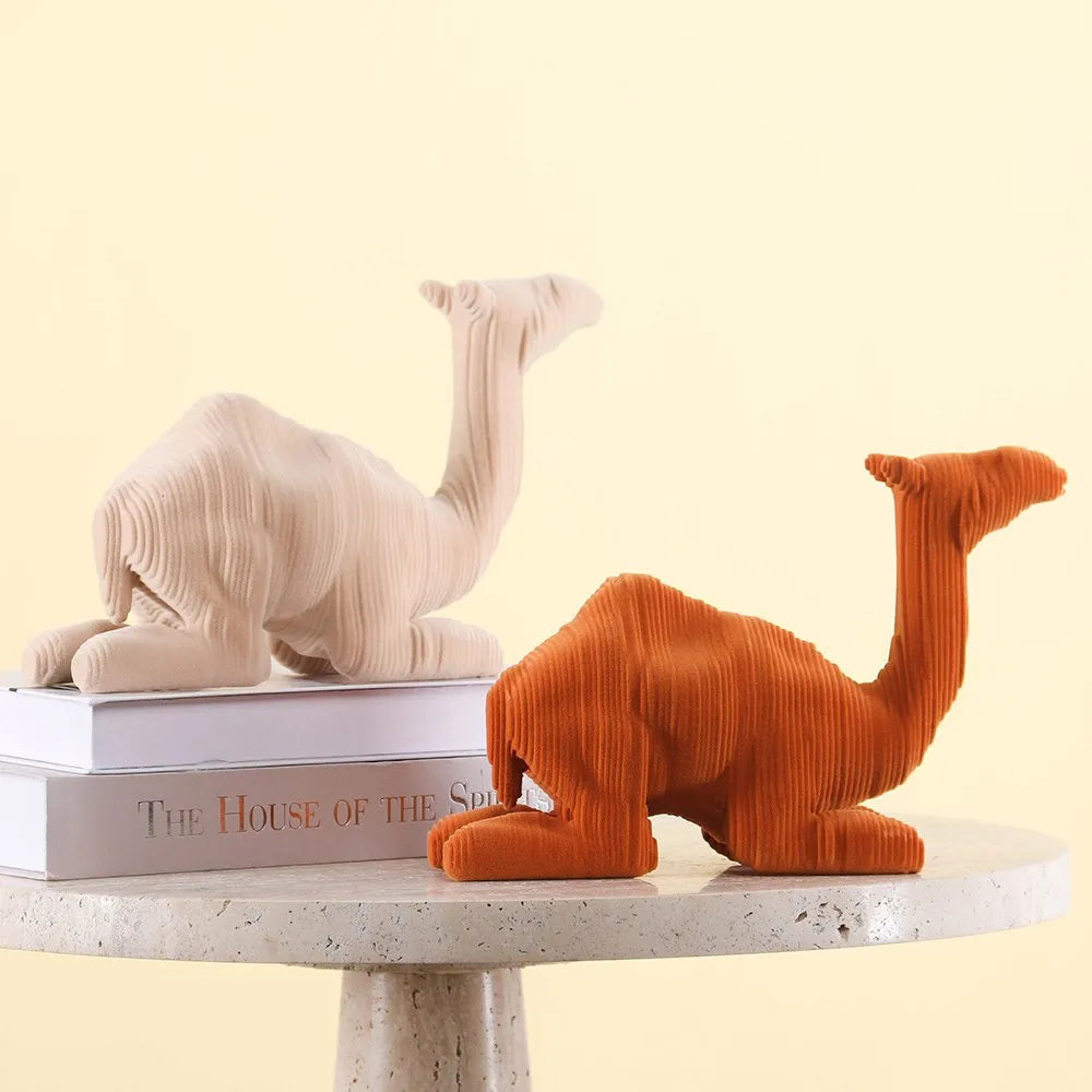 Decorations For Home Camel Flocking & Resin Sculpture