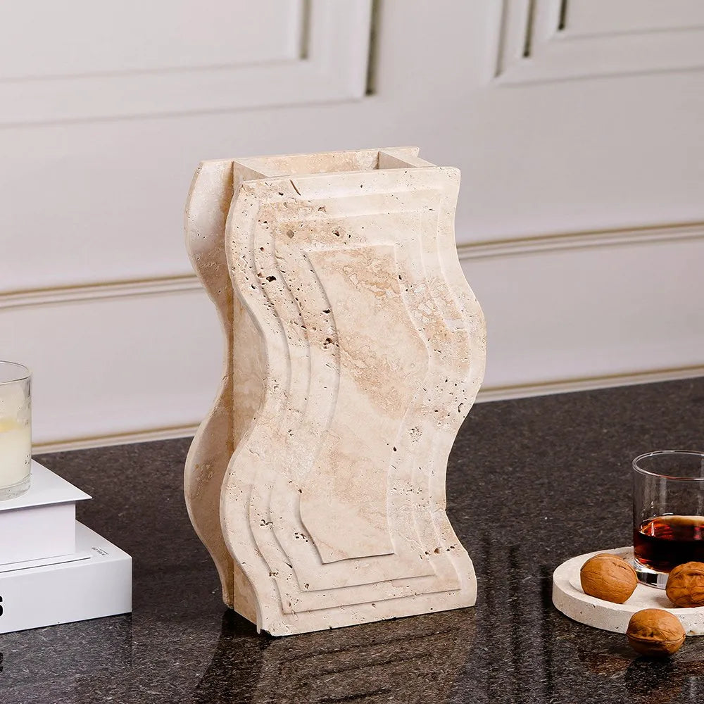 Decorative Accents Minimalist Tabletop Marble Vase