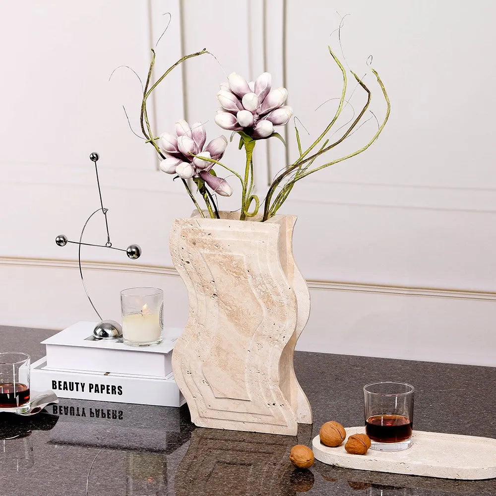 Decorative Accents Minimalist Tabletop Marble Vase