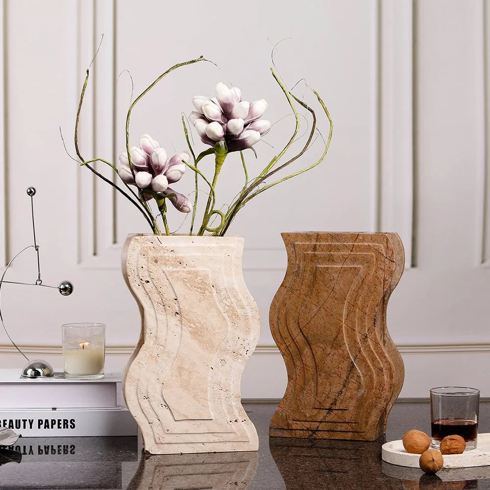 Decorative Accents Minimalist Tabletop Marble Vase