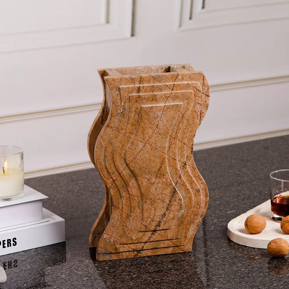 Decorative Accents Minimalist Tabletop Marble Vase