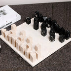 Wabi-Sabi Marble Chessboard – Timeless Decorative Elegance