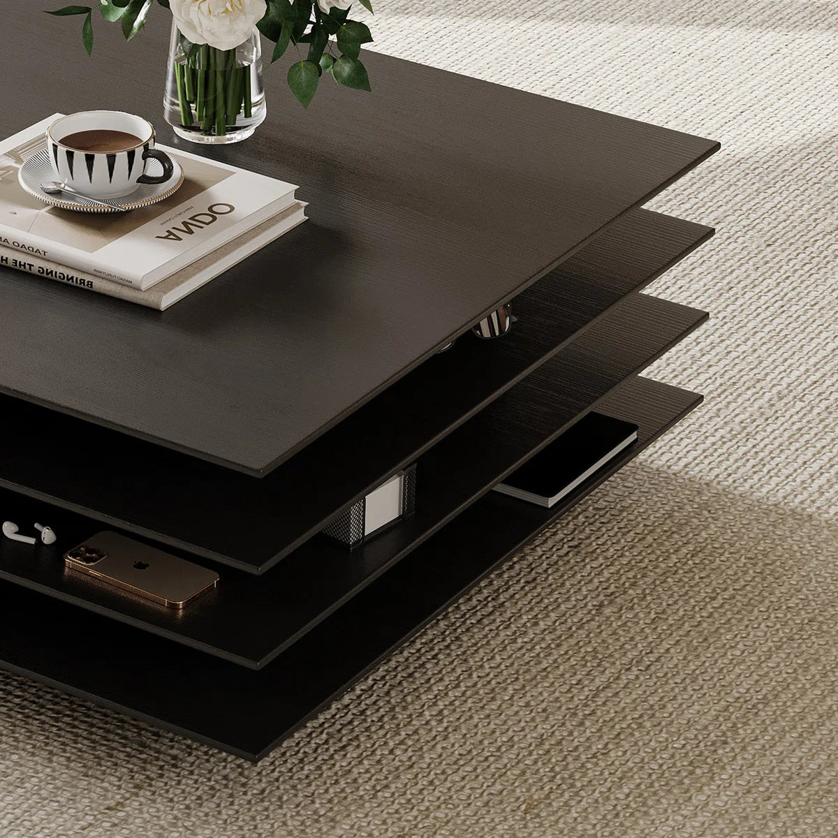 Square Wood Coffee Table – Timeless Elegance in Every Detail