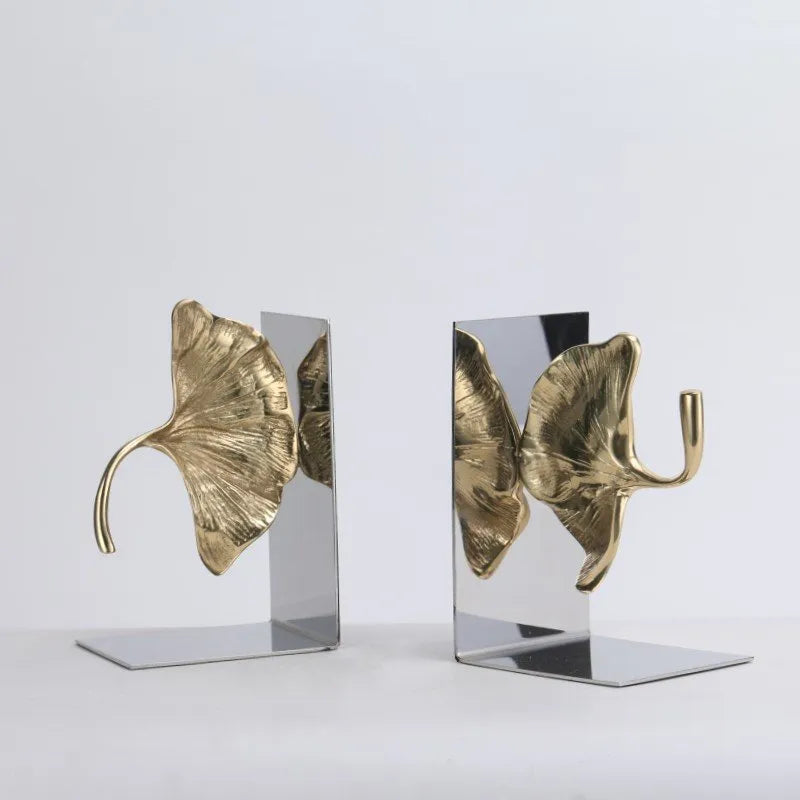 Nature’s Elegance – Ginkgo Leaf Metal Bookends