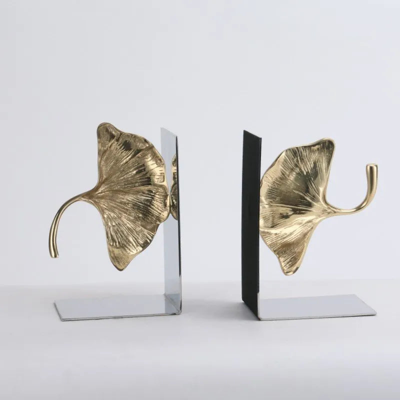 Nature’s Elegance – Ginkgo Leaf Metal Bookends