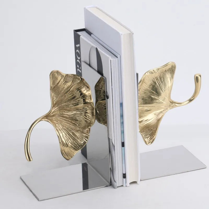 Nature’s Elegance – Ginkgo Leaf Metal Bookends