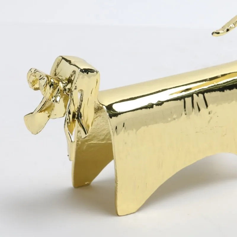 Playful Elegance: High Tail Dog Sculpture