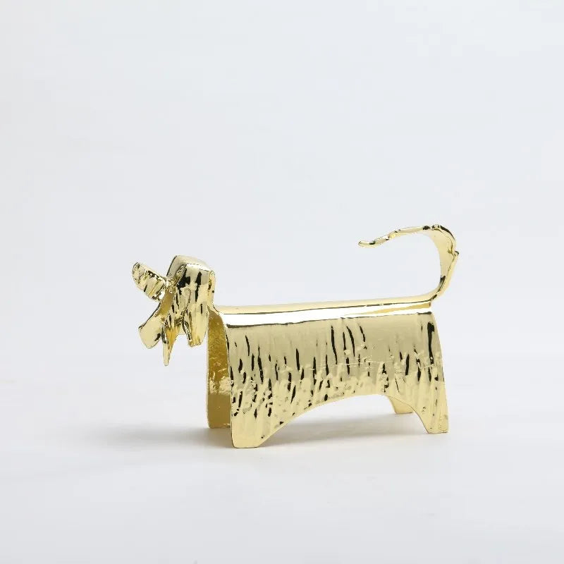 Playful Elegance: High Tail Dog Sculpture