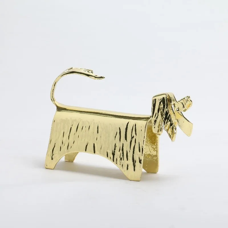 Playful Elegance: High Tail Dog Sculpture