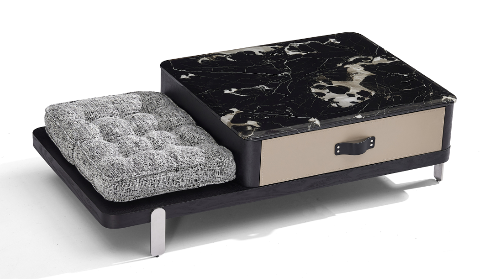 Black Patterned Marble Coffee Table