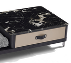 Black Patterned Marble Coffee Table