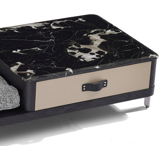 Black Patterned Marble Coffee Table