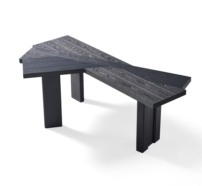 Fan-Shaped Wooden Table