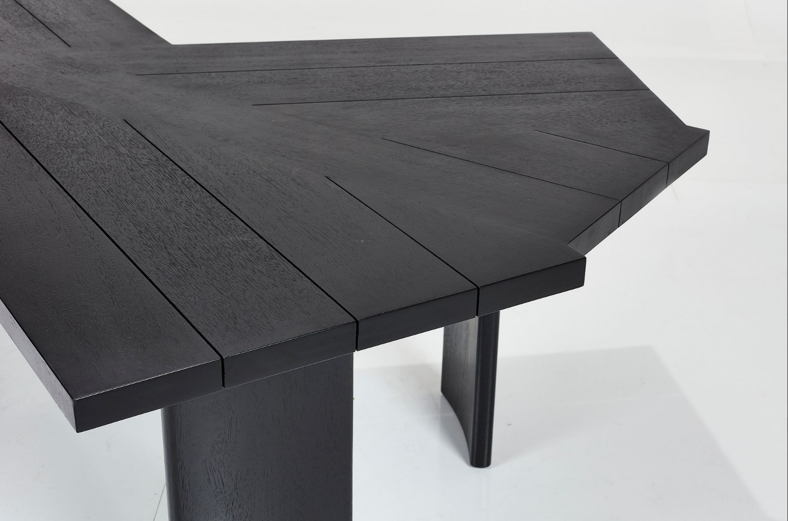 Fan-Shaped Wooden Table