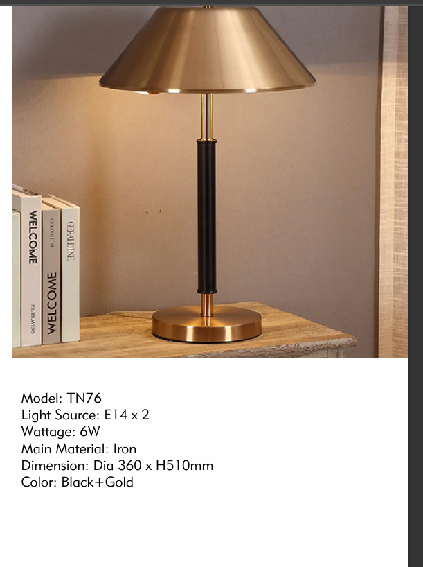 Black Gold Iron Table Lamp