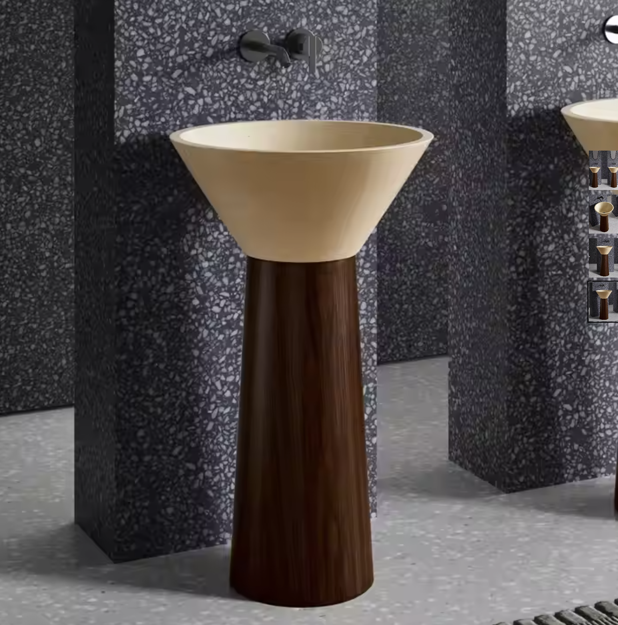 Cream Stone Basin – Terra Wood