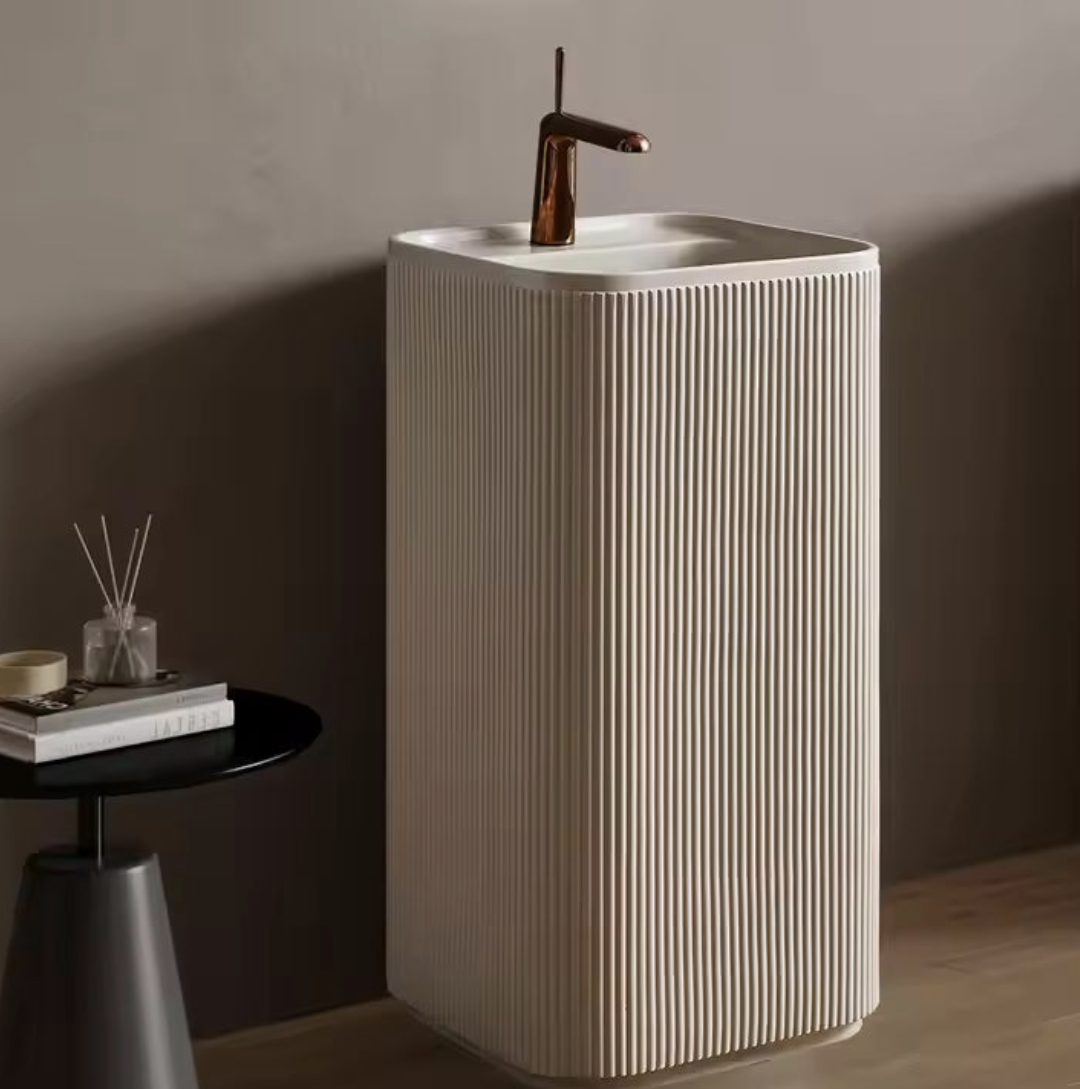 Wabi Travertine Square Basin – Zen Block