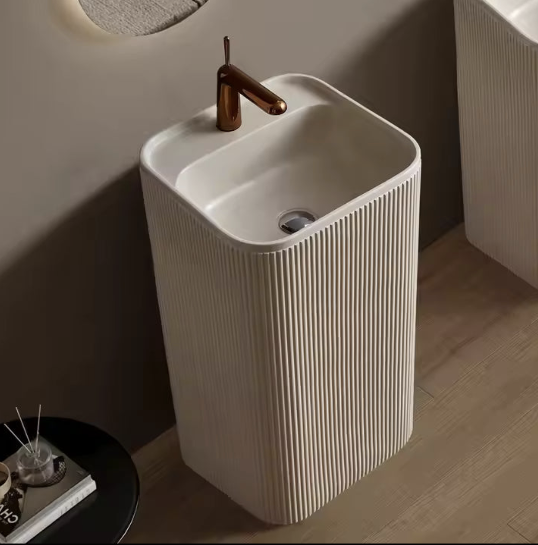 Wabi Travertine Square Basin – Zen Block