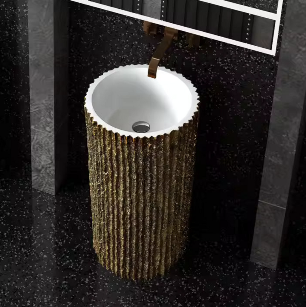 Aureo Fluted Gold Basin – Art Edition