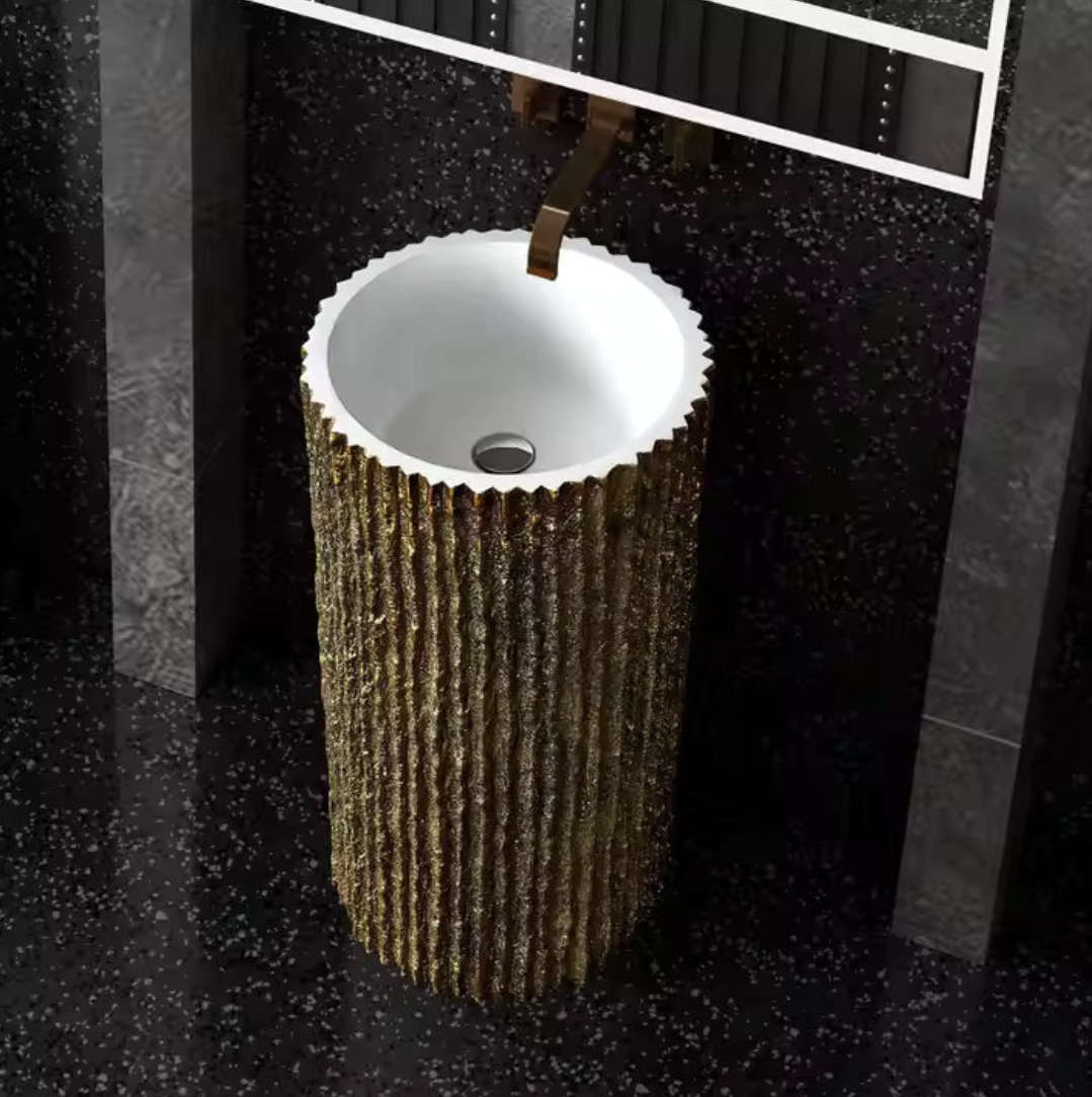 Aureo Fluted Gold Basin – Art Edition