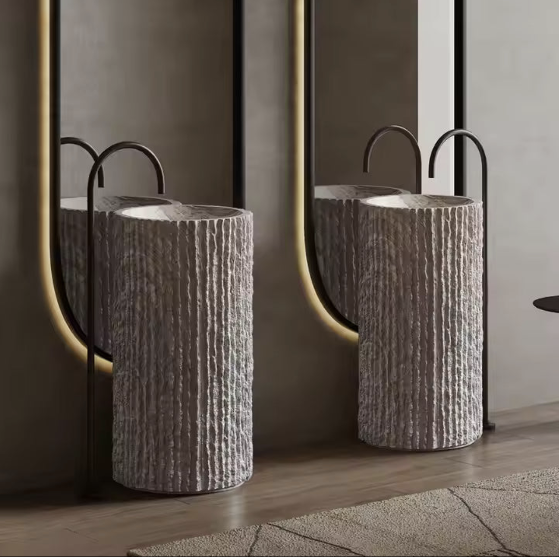 Wabi Texture Column Basin – Earth Series