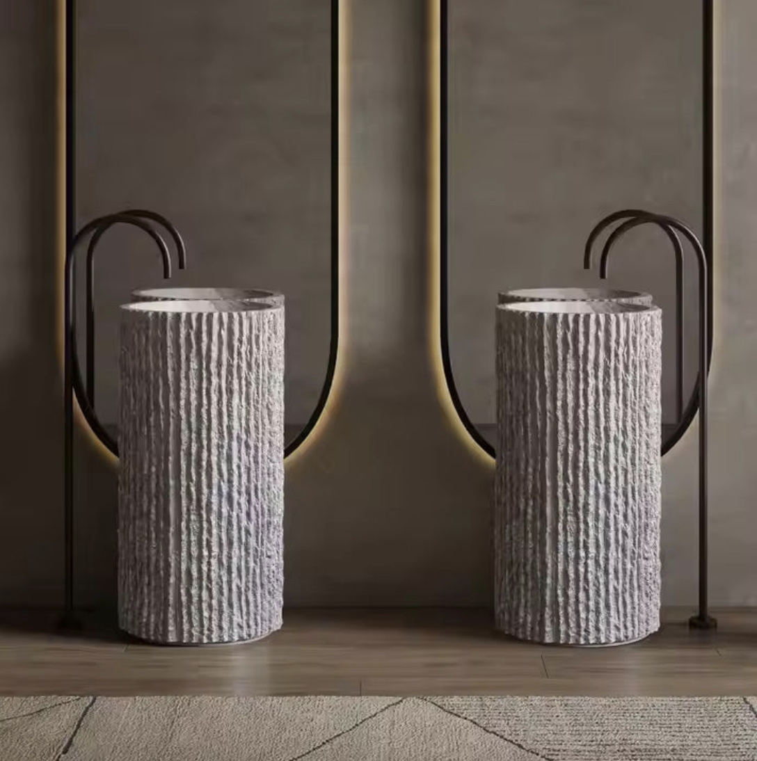 Wabi Texture Column Basin – Earth Series